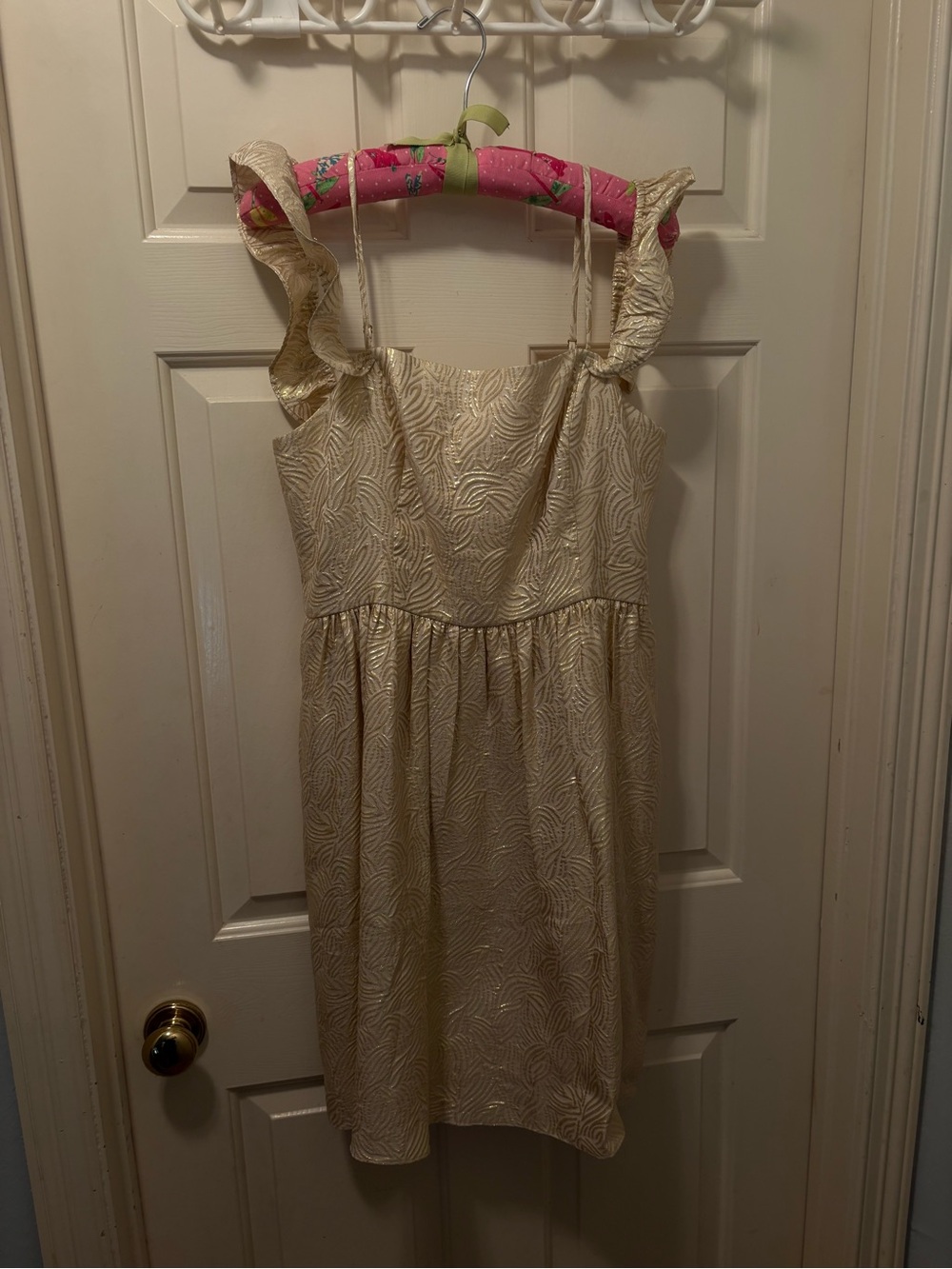 Lilly Pulitzer Cream Ruffle Strap Party Dress